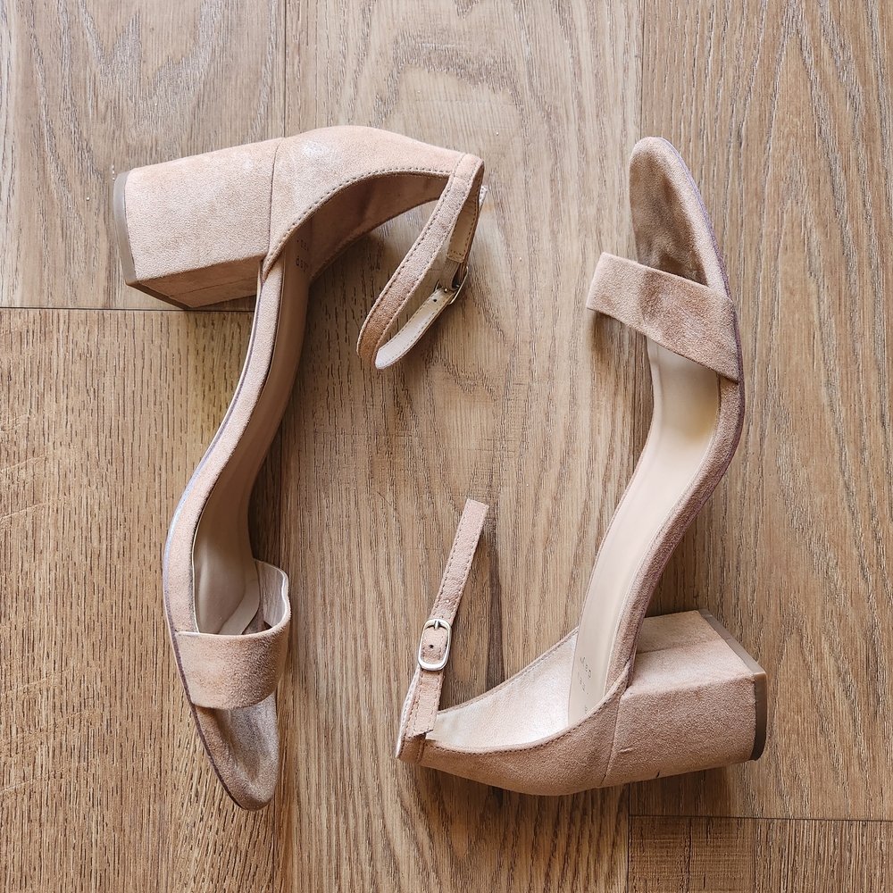 A New Day Tan Ankle Strap Heels
